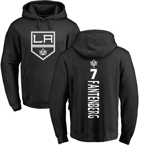 NHL Adidas Los Angeles Kings #7 Oscar Fantenberg Black Backer Pullover Hoodie