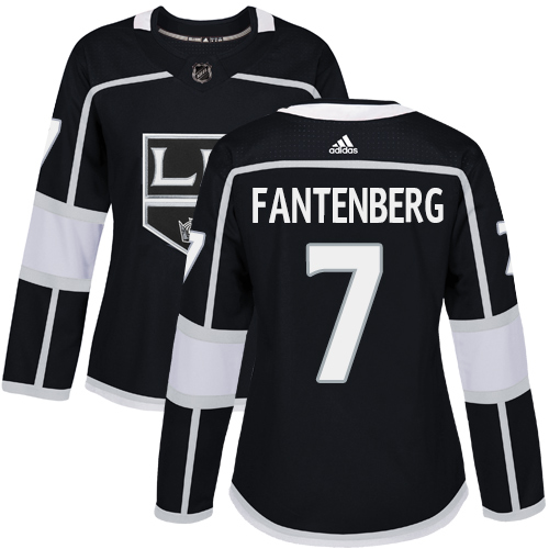 Women's Adidas Los Angeles Kings #7 Oscar Fantenberg Authentic Black Home NHL Jersey