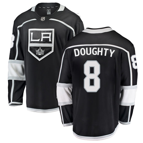 Men's Los Angeles Kings #8 Drew Doughty Authentic Black Home Fanatics Branded Breakaway NHL Jersey