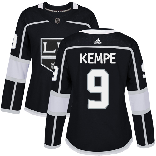 Women's Adidas Los Angeles Kings #9 Adrian Kempe Authentic Black Home NHL Jersey