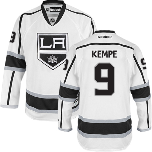 Women's Reebok Los Angeles Kings #9 Adrian Kempe Authentic White Away NHL Jersey