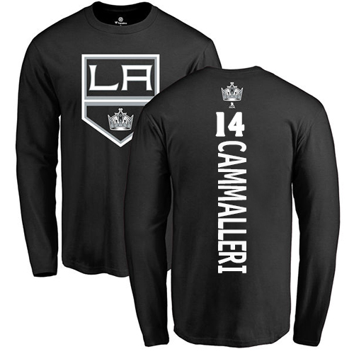 NHL Adidas Los Angeles Kings #14 Mike Cammalleri Black Backer Long Sleeve T-Shirt