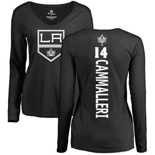 NHL Women's Adidas Los Angeles Kings #14 Mike Cammalleri Black Backer Long Sleeve T-Shirt