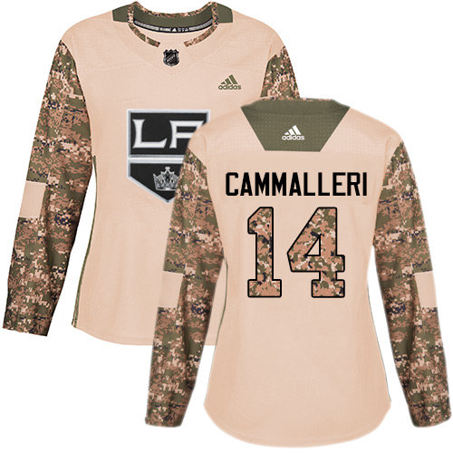 Women's Adidas Los Angeles Kings #14 Mike Cammalleri Authentic Camo Veterans Day Practice NHL Jersey