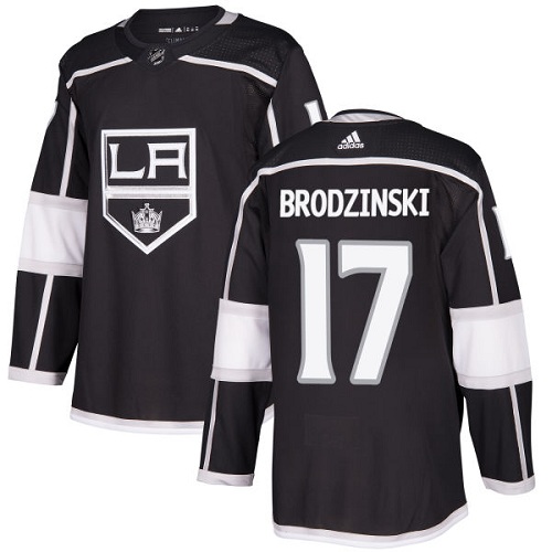 Men's Adidas Los Angeles Kings #17 Jonny Brodzinski Authentic Black Home NHL Jersey