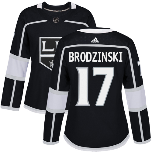 Women's Adidas Los Angeles Kings #17 Jonny Brodzinski Authentic Black Home NHL Jersey