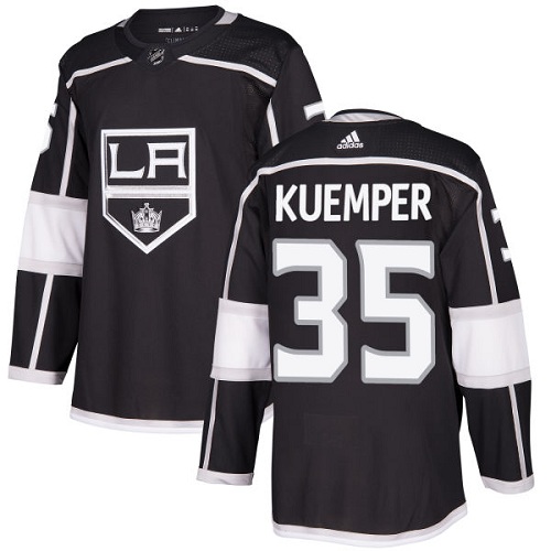 Men's Adidas Los Angeles Kings #35 Darcy Kuemper Authentic Black Home NHL Jersey