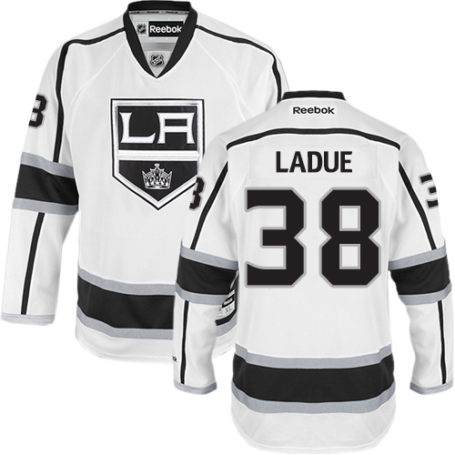 Men's Reebok Los Angeles Kings #38 Paul LaDue Authentic White Away NHL Jersey