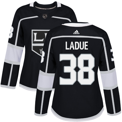 Women's Adidas Los Angeles Kings #38 Paul LaDue Authentic Black Home NHL Jersey