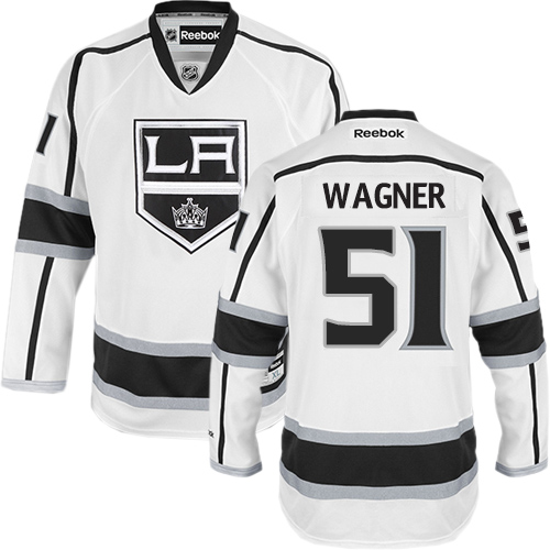Men's Reebok Los Angeles Kings #51 Austin Wagner Authentic White Away NHL Jersey