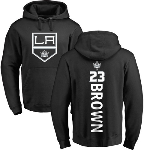 NHL Adidas Los Angeles Kings #23 Dustin Brown Black Backer Pullover Hoodie