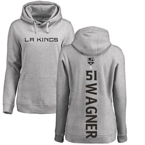 NHL Women's Adidas Los Angeles Kings #51 Austin Wagner Ash Backer Pullover Hoodie