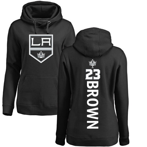 NHL Women's Adidas Los Angeles Kings #23 Dustin Brown Black Backer Pullover Hoodie