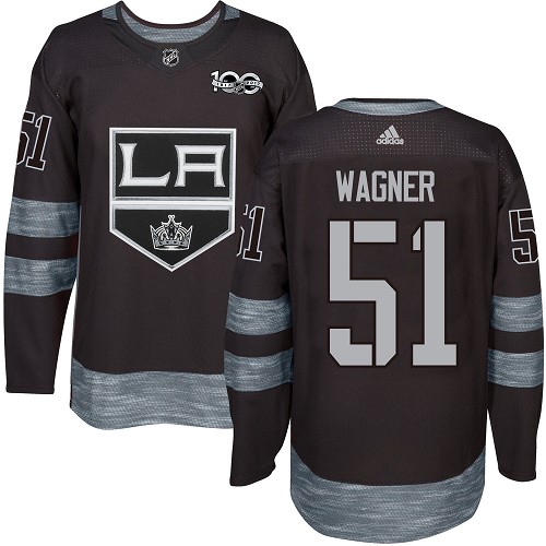 Men's Adidas Los Angeles Kings #51 Austin Wagner Premier Black 1917-2017 100th Anniversary NHL Jersey