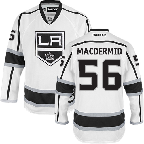 Men's Reebok Los Angeles Kings #56 Kurtis MacDermid Authentic White Away NHL Jersey