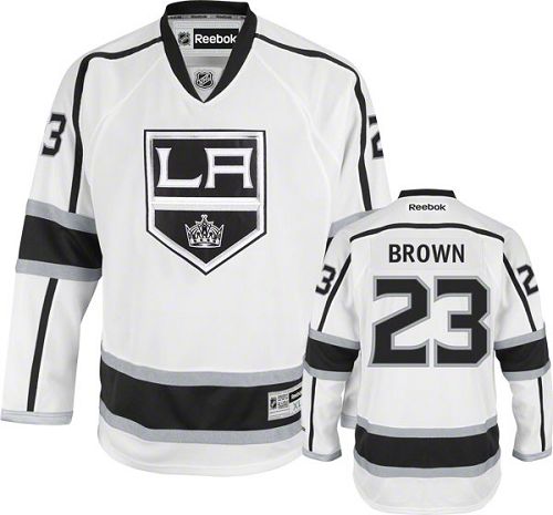 Youth Reebok Los Angeles Kings #23 Dustin Brown Authentic White Away NHL Jersey