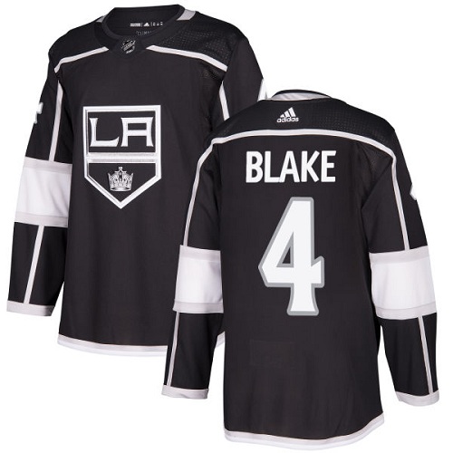 Men's Adidas Los Angeles Kings #4 Rob Blake Authentic Black Home NHL Jersey