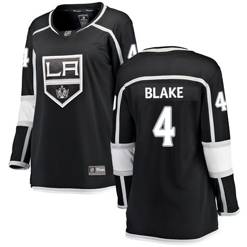 Women's Los Angeles Kings #4 Rob Blake Authentic Black Home Fanatics Branded Breakaway NHL Jersey