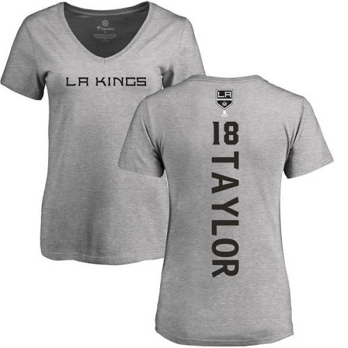 NHL Women's Adidas Los Angeles Kings #18 Dave Taylor Ash Backer T-Shirt