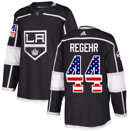 Men's Adidas Los Angeles Kings #44 Robyn Regehr Authentic Black USA Flag Fashion NHL Jersey