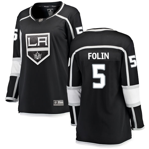 Women's Los Angeles Kings #5 Christian Folin Authentic Black Home Fanatics Branded Breakaway NHL Jersey