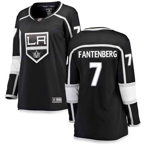 Women's Los Angeles Kings #7 Oscar Fantenberg Authentic Black Home Fanatics Branded Breakaway NHL Jersey