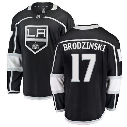 Men's Los Angeles Kings #17 Jonny Brodzinski Authentic Black Home Fanatics Branded Breakaway NHL Jersey