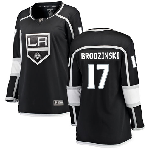 Women's Los Angeles Kings #17 Jonny Brodzinski Authentic Black Home Fanatics Branded Breakaway NHL Jersey