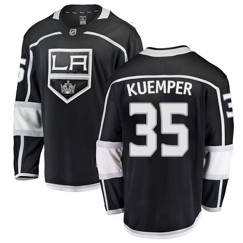 Youth Los Angeles Kings #35 Darcy Kuemper Authentic Black Home Fanatics Branded Breakaway NHL Jersey