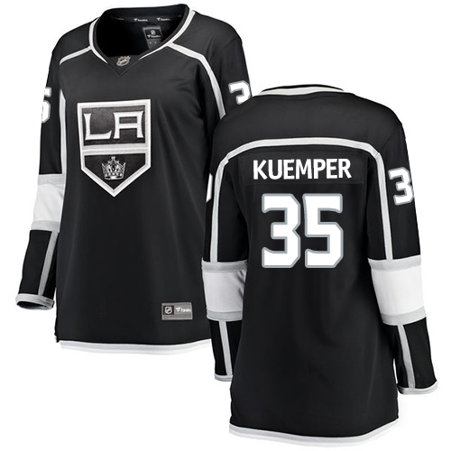 Women's Los Angeles Kings #35 Darcy Kuemper Authentic Black Home Fanatics Branded Breakaway NHL Jersey