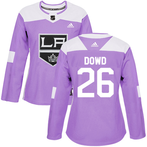 Women's Adidas Los Angeles Kings #26 Nic Dowd Authentic Purple Fights Cancer Practice NHL Jersey