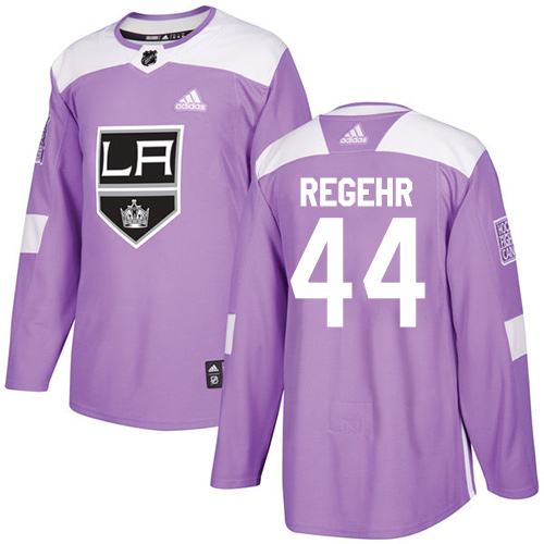 Men's Adidas Los Angeles Kings #44 Robyn Regehr Authentic Purple Fights Cancer Practice NHL Jersey