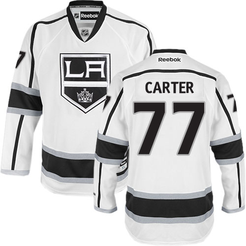 Men's Reebok Los Angeles Kings #77 Jeff Carter Authentic White Away NHL Jersey