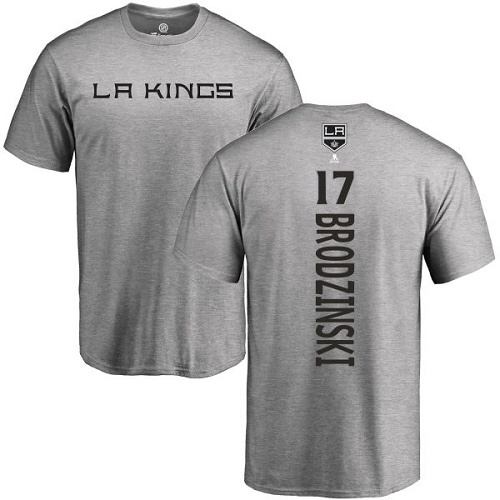 NHL Adidas Los Angeles Kings #17 Jonny Brodzinski Ash Backer T-Shirt