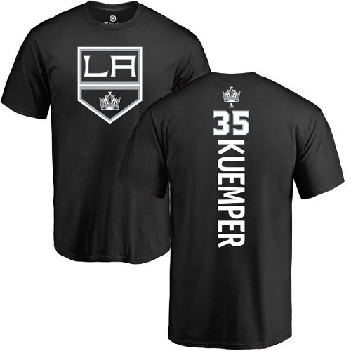 NHL Adidas Los Angeles Kings #35 Darcy Kuemper Black Backer T-Shirt