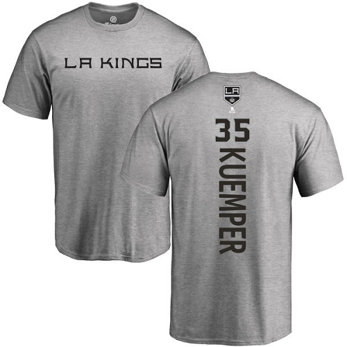NHL Adidas Los Angeles Kings #35 Darcy Kuemper Ash Backer T-Shirt