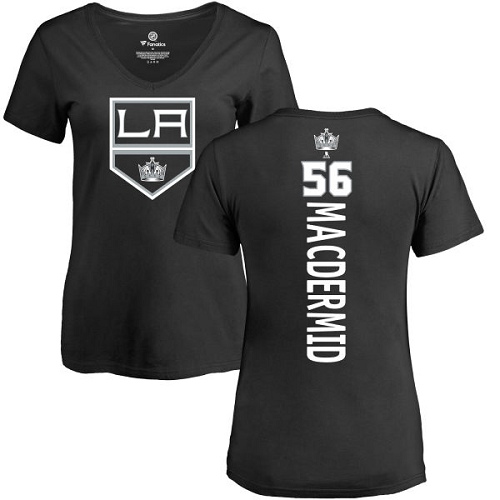 NHL Women's Adidas Los Angeles Kings #56 Kurtis MacDermid Black Backer T-Shirt