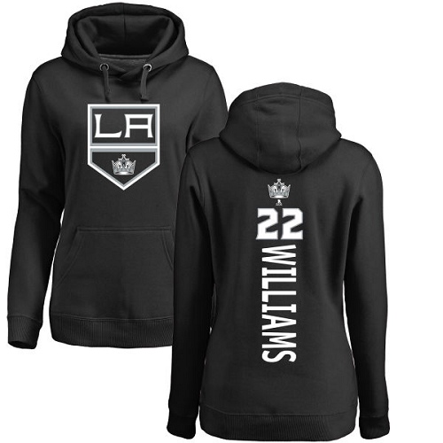 NHL Women's Adidas Los Angeles Kings #22 Tiger Williams Black Backer Pullover Hoodie