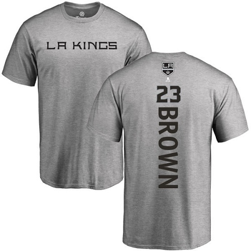 NHL Adidas Los Angeles Kings #23 Dustin Brown Ash Backer T-Shirt