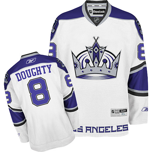 Men's Reebok Los Angeles Kings #8 Drew Doughty Premier White NHL Jersey