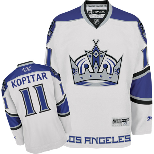 Men's Reebok Los Angeles Kings #11 Anze Kopitar Premier White NHL Jersey