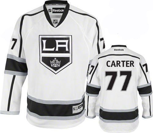 Women's Reebok Los Angeles Kings #77 Jeff Carter Authentic White Away NHL Jersey