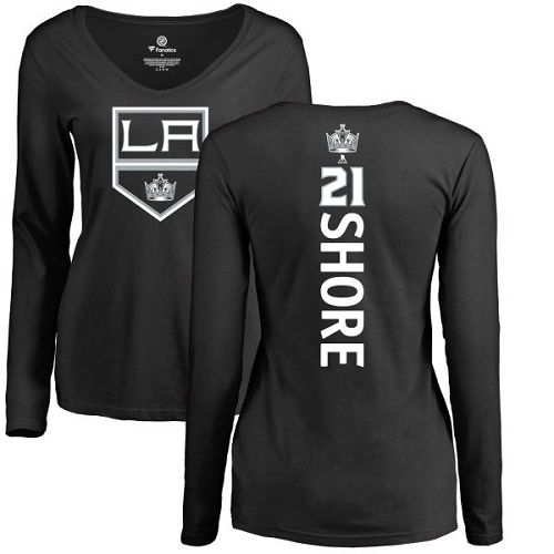 NHL Women's Adidas Los Angeles Kings #21 Nick Shore Black Backer Long Sleeve T-Shirt