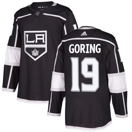 Men's Adidas Los Angeles Kings #19 Butch Goring Authentic Black Home NHL Jersey