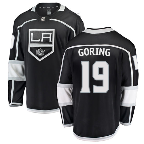 Men's Los Angeles Kings #19 Butch Goring Authentic Black Home Fanatics Branded Breakaway NHL Jersey