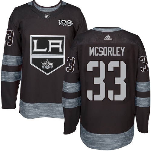 Men's Adidas Los Angeles Kings #33 Marty Mcsorley Premier Black 1917-2017 100th Anniversary NHL Jersey