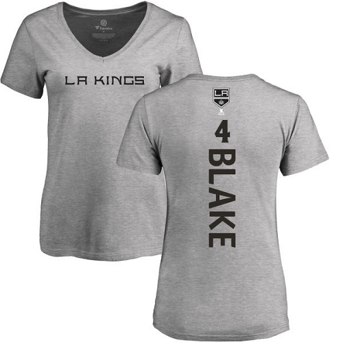 NHL Women's Adidas Los Angeles Kings #4 Rob Blake Ash Backer T-Shirt