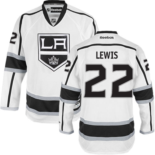 Men's Reebok Los Angeles Kings #22 Trevor Lewis Authentic White Away NHL Jersey