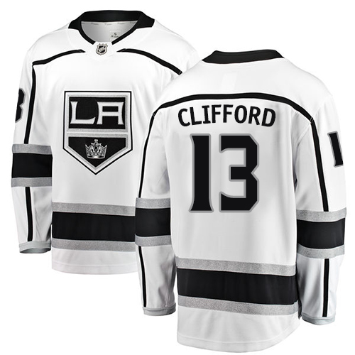 Men's Los Angeles Kings #13 Kyle Clifford Authentic White Away Fanatics Branded Breakaway NHL Jersey