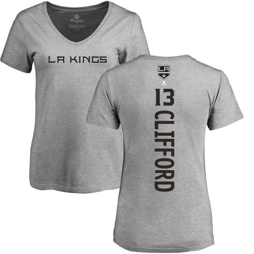 NHL Women's Adidas Los Angeles Kings #13 Kyle Clifford Ash Backer T-Shirt